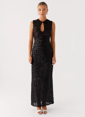 Summer Ease Kore Sequin Maxi Dress - Black