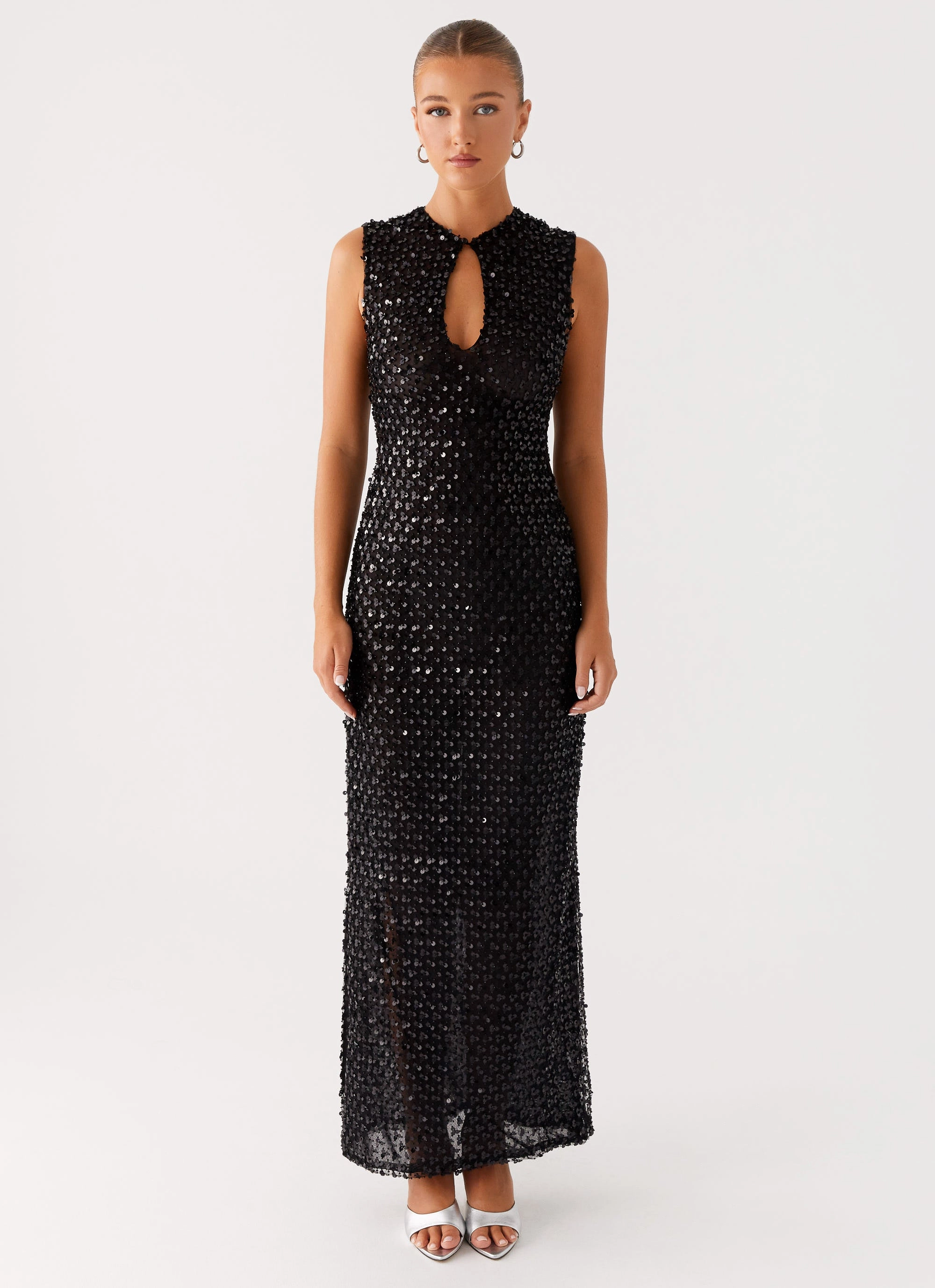 Summer Ease Kore Sequin Maxi Dress - Black