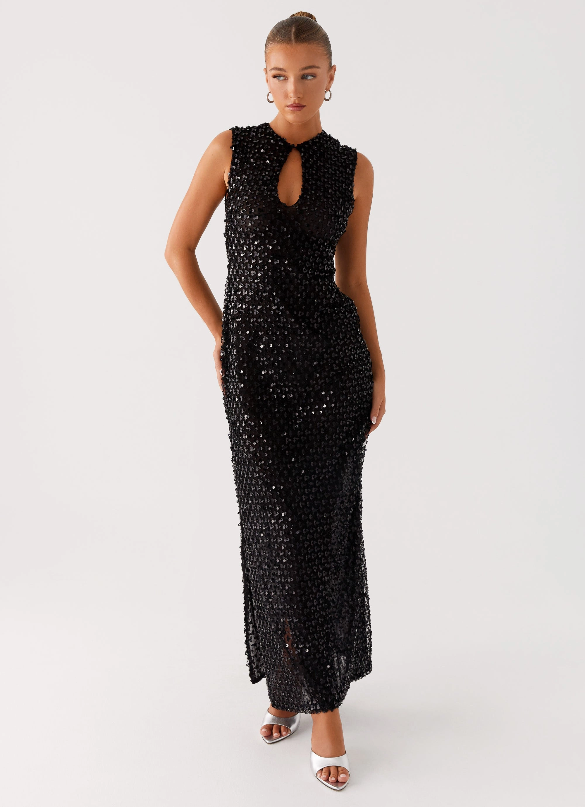 Birthday-Celebration Kore Sequin Maxi Dress - Black