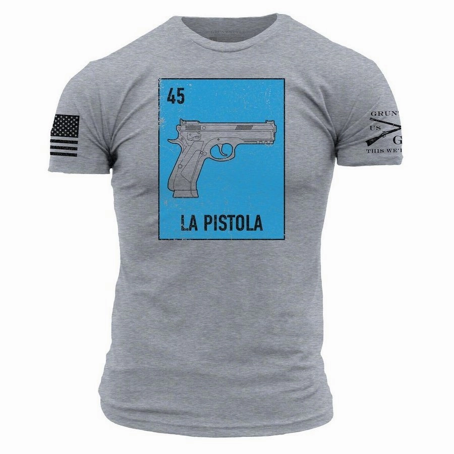 La Pistola T-Shirt - Dark Heather Gray Stretchable Knit Slim Silhouette