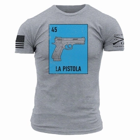 La Pistola T-Shirt - Dark Heather Gray Stretchable Knit Slim Silhouette