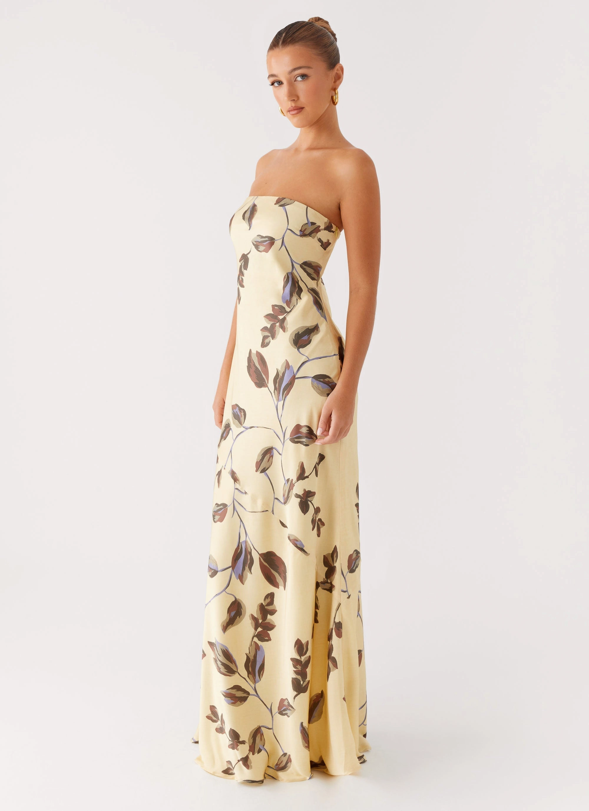 Fall Fashion Alisa Strapless Maxi Dress - Buttercream Bliss