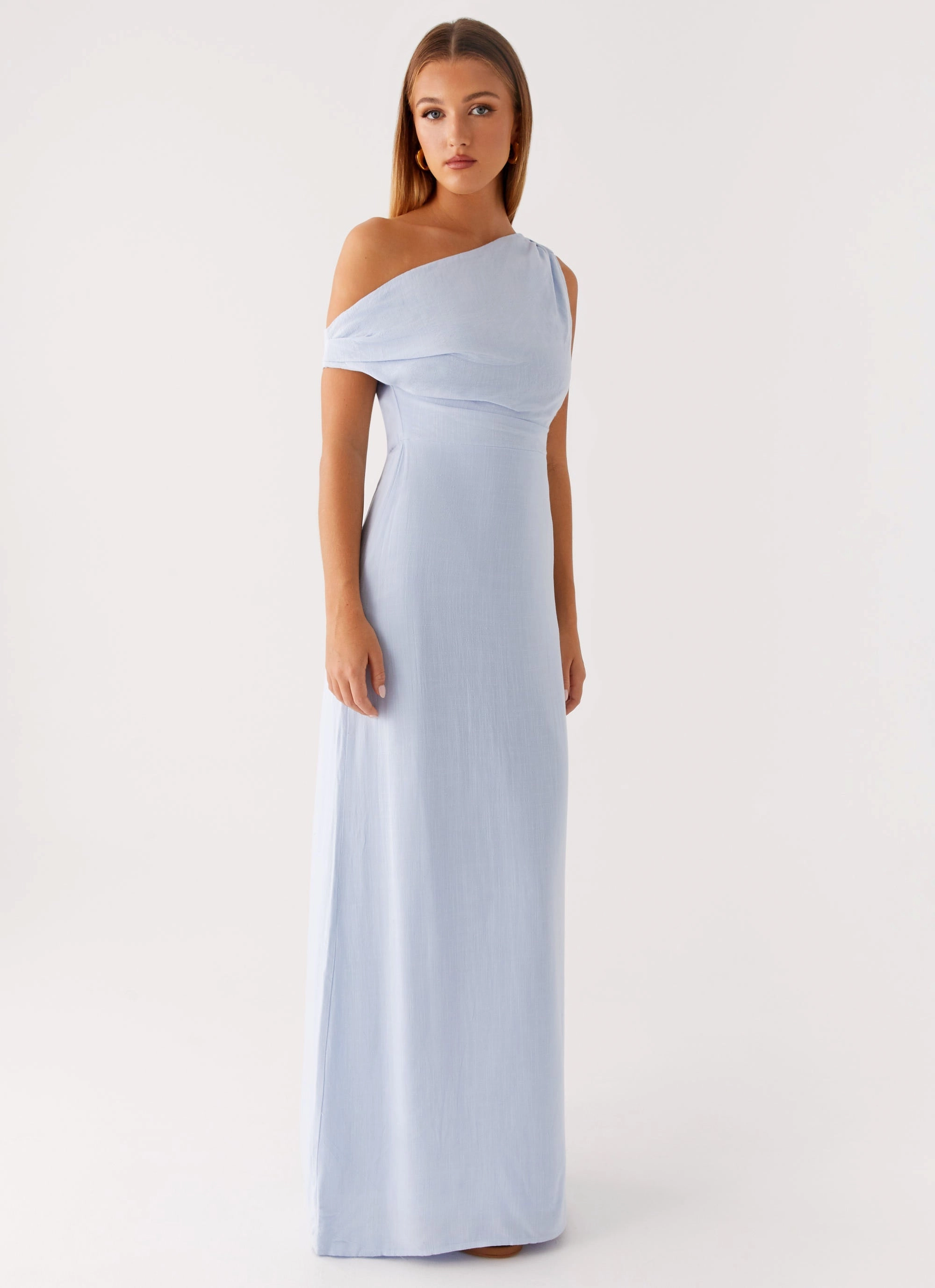 Relaxed Layer Lady Love Linen Maxi Dress - Blue