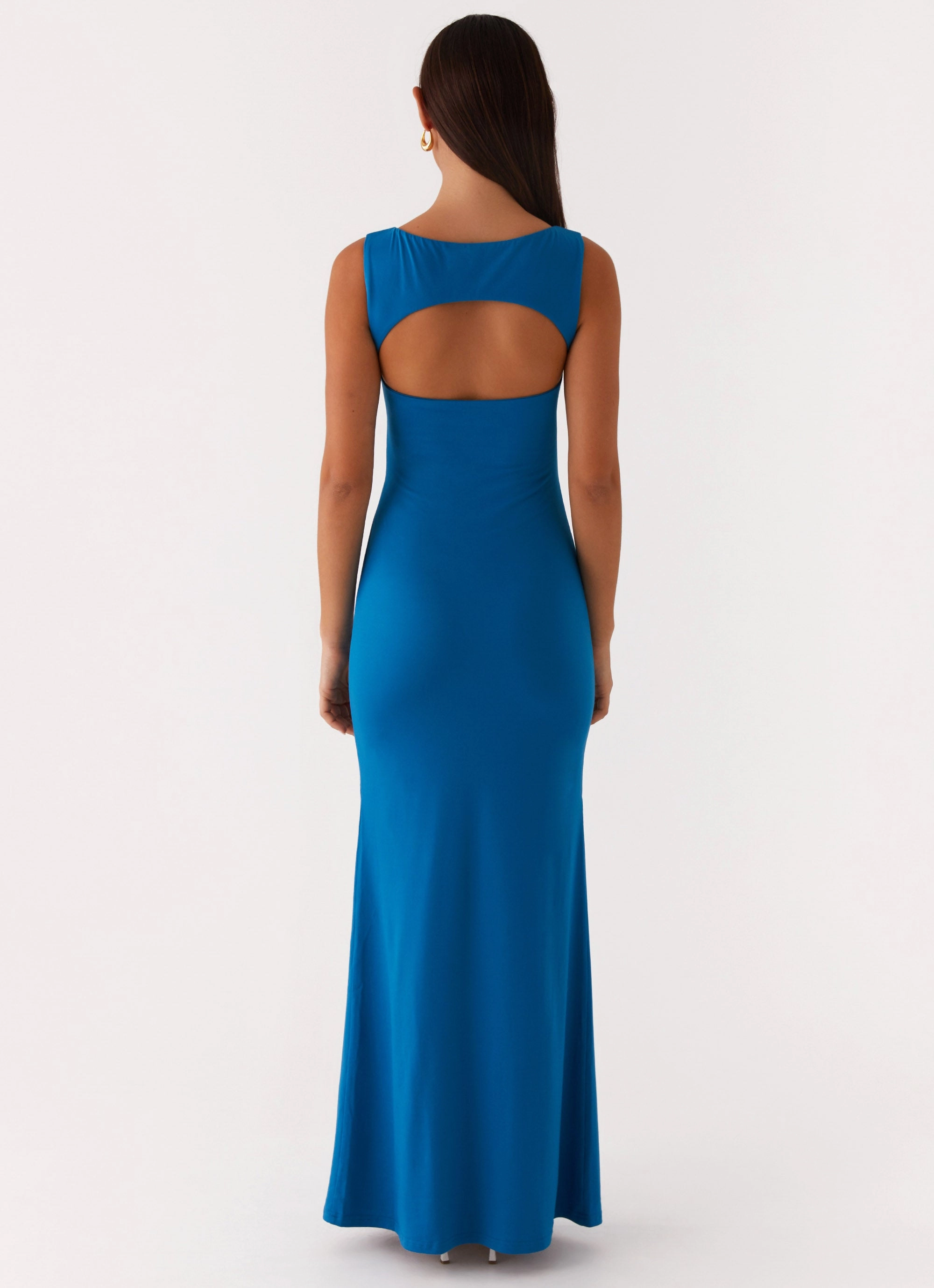 Walk Grace Modern Layers Lagoon Cut Out Maxi Dress - Royal Blue