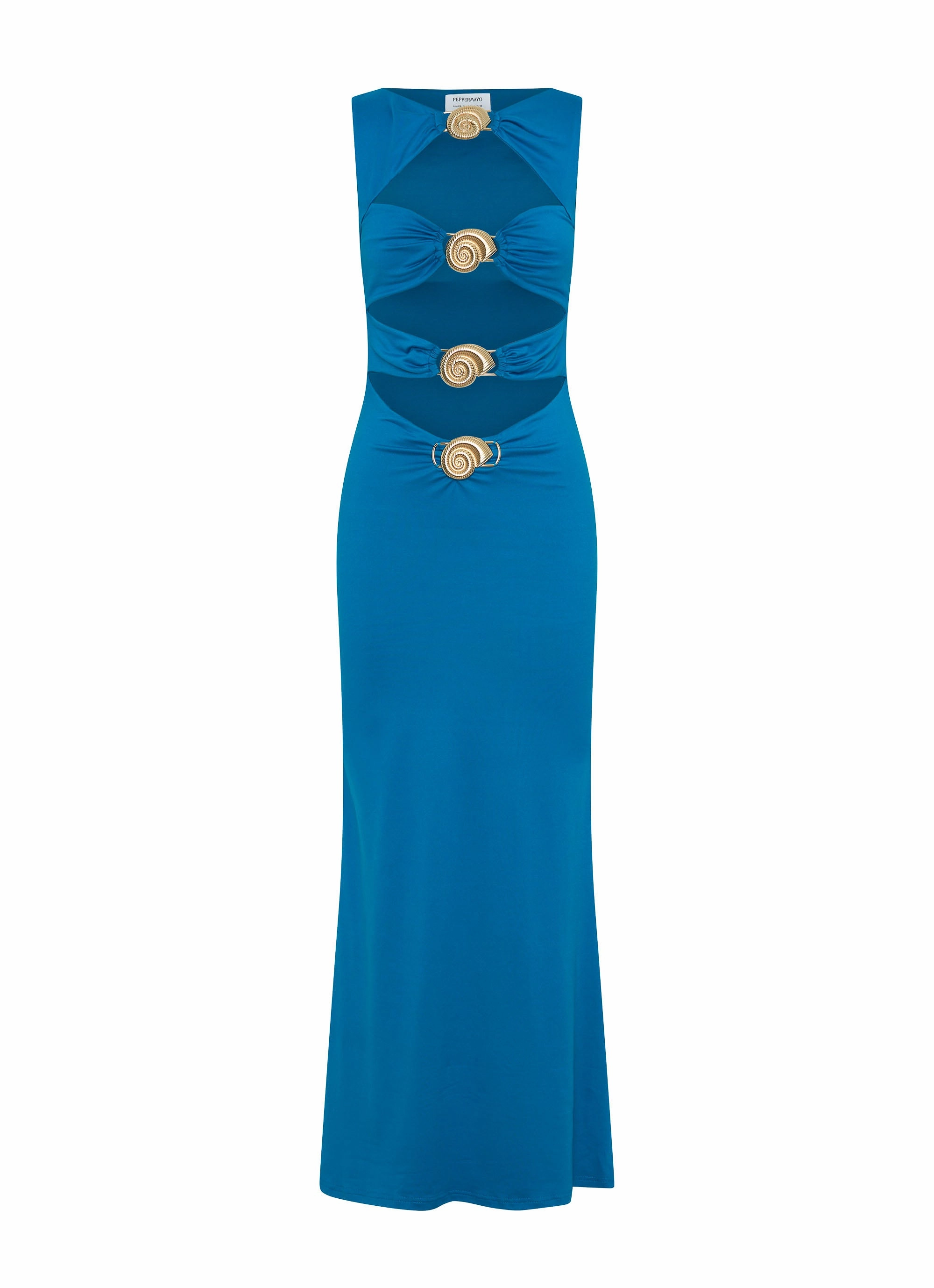 Lagoon Cut Out Maxi Dress - Royal Blue Sheer Look Flattering Cut