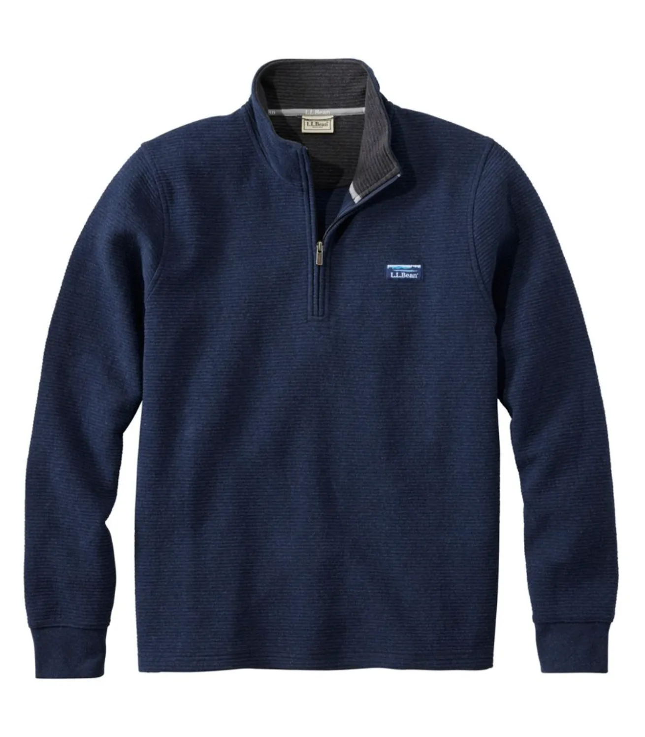 Lakewashed Double-Knit Quarter-Zip Long Sleeve Men's Regular Smooth Texture Bold Statement