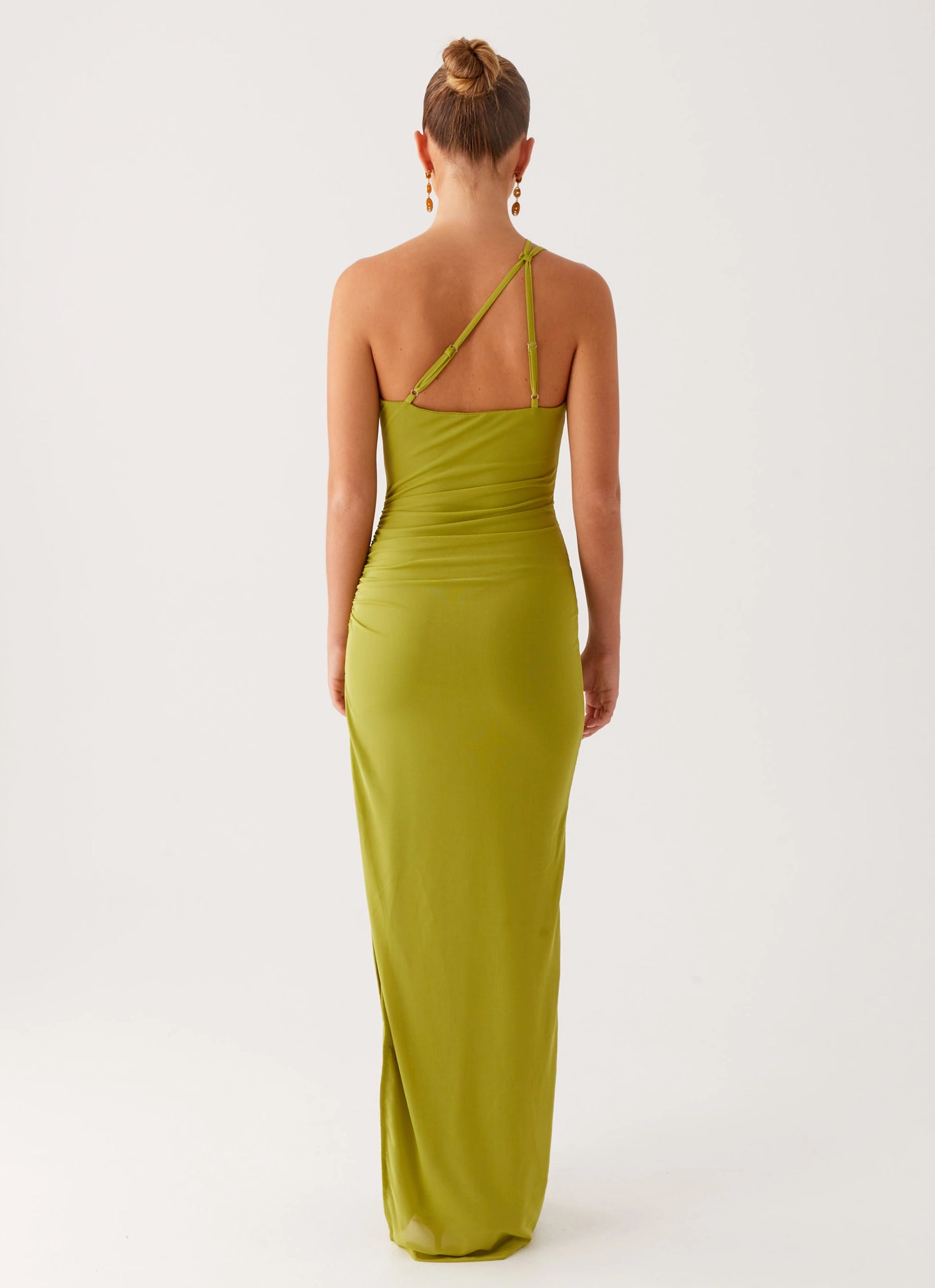 High-Low-Hem Autumn Mood Lamara Maxi Dress - Green