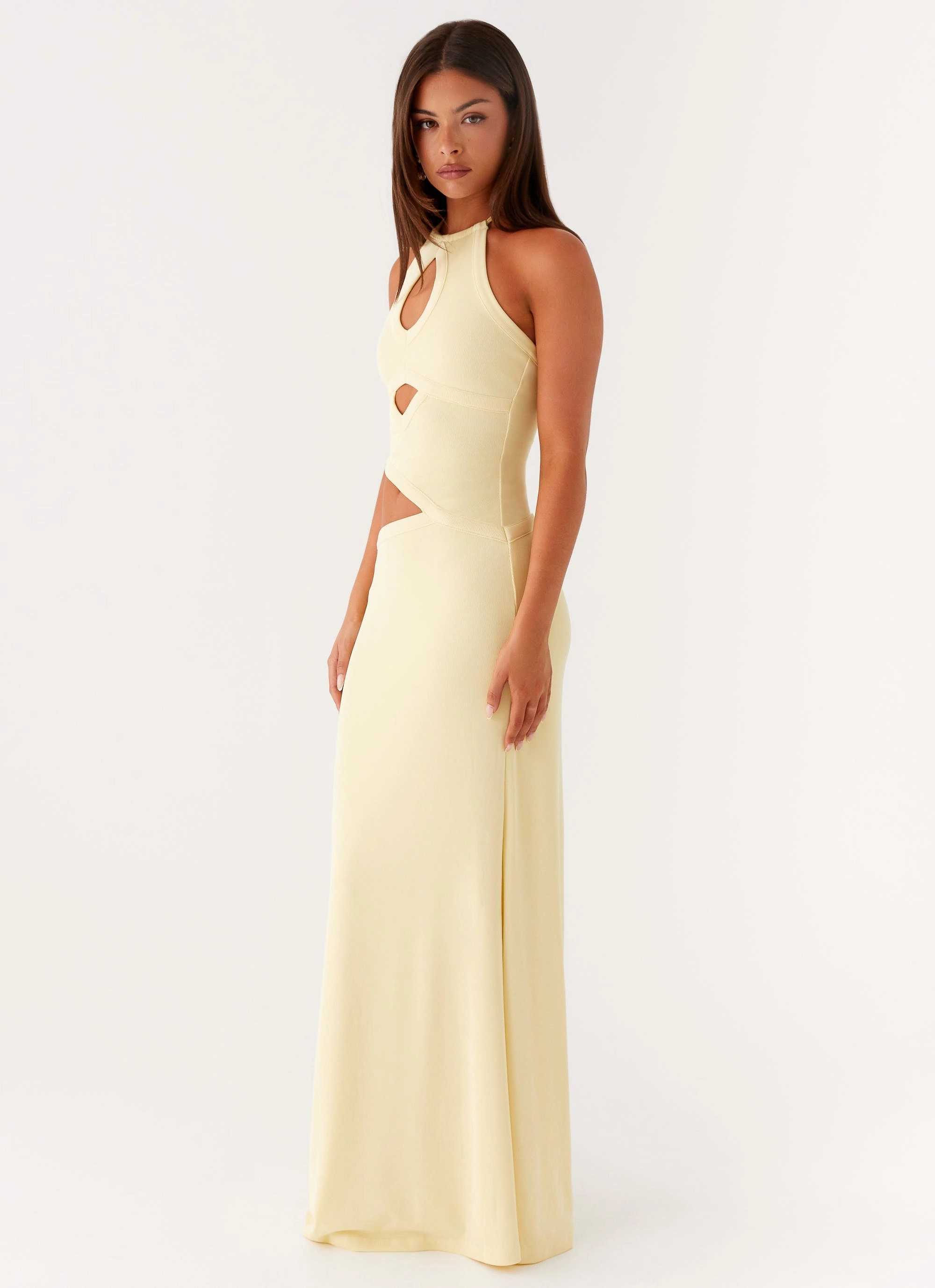 Lanah Cut Out Maxi Dress - Yellow City Layers