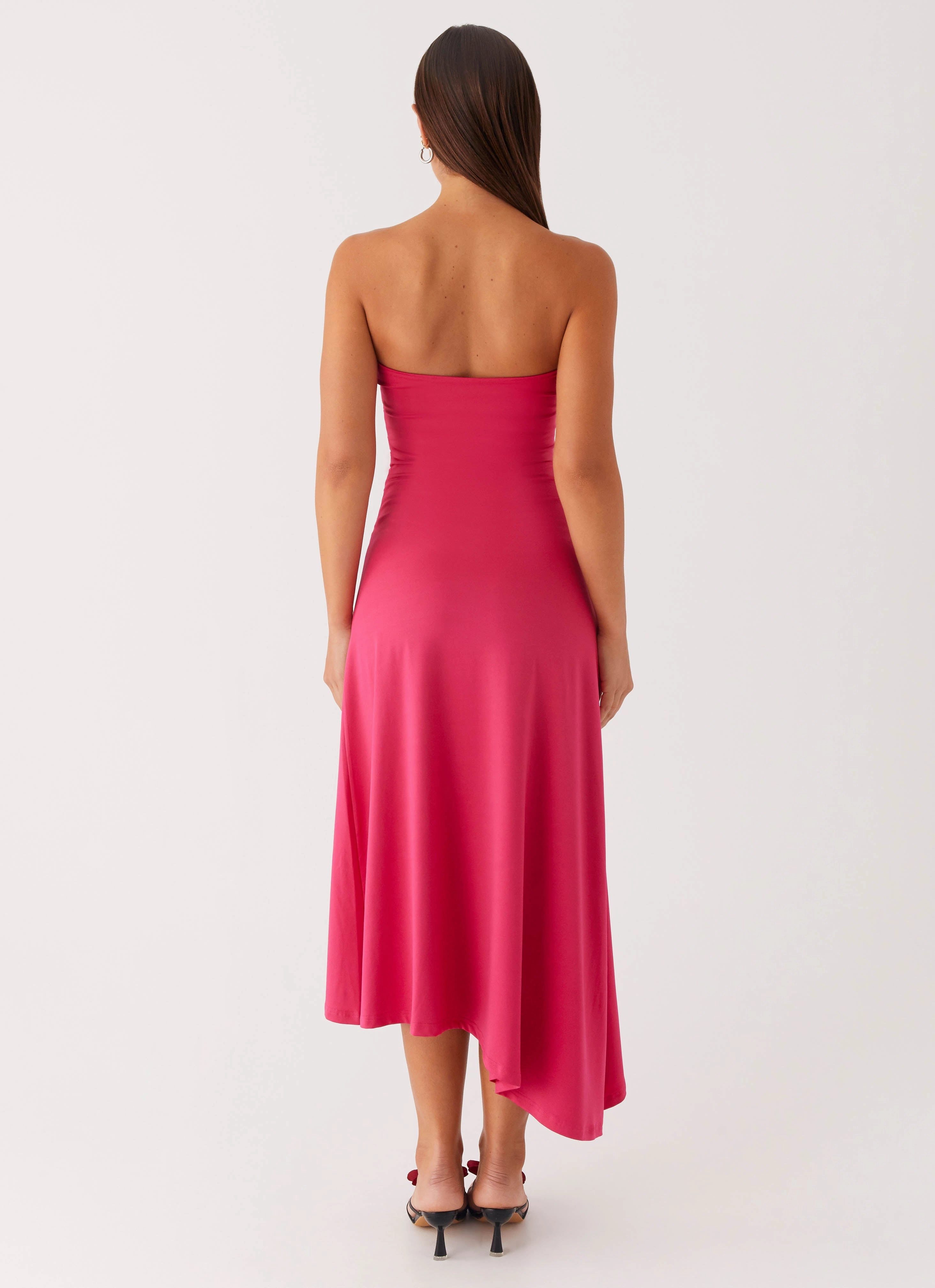 Laoise Midi Dress - Hot Pink Festive Wear Feminine Vibe