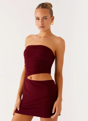 Chill Base Subtle Fit Last Heartbreak Mini Dress - Burgundy