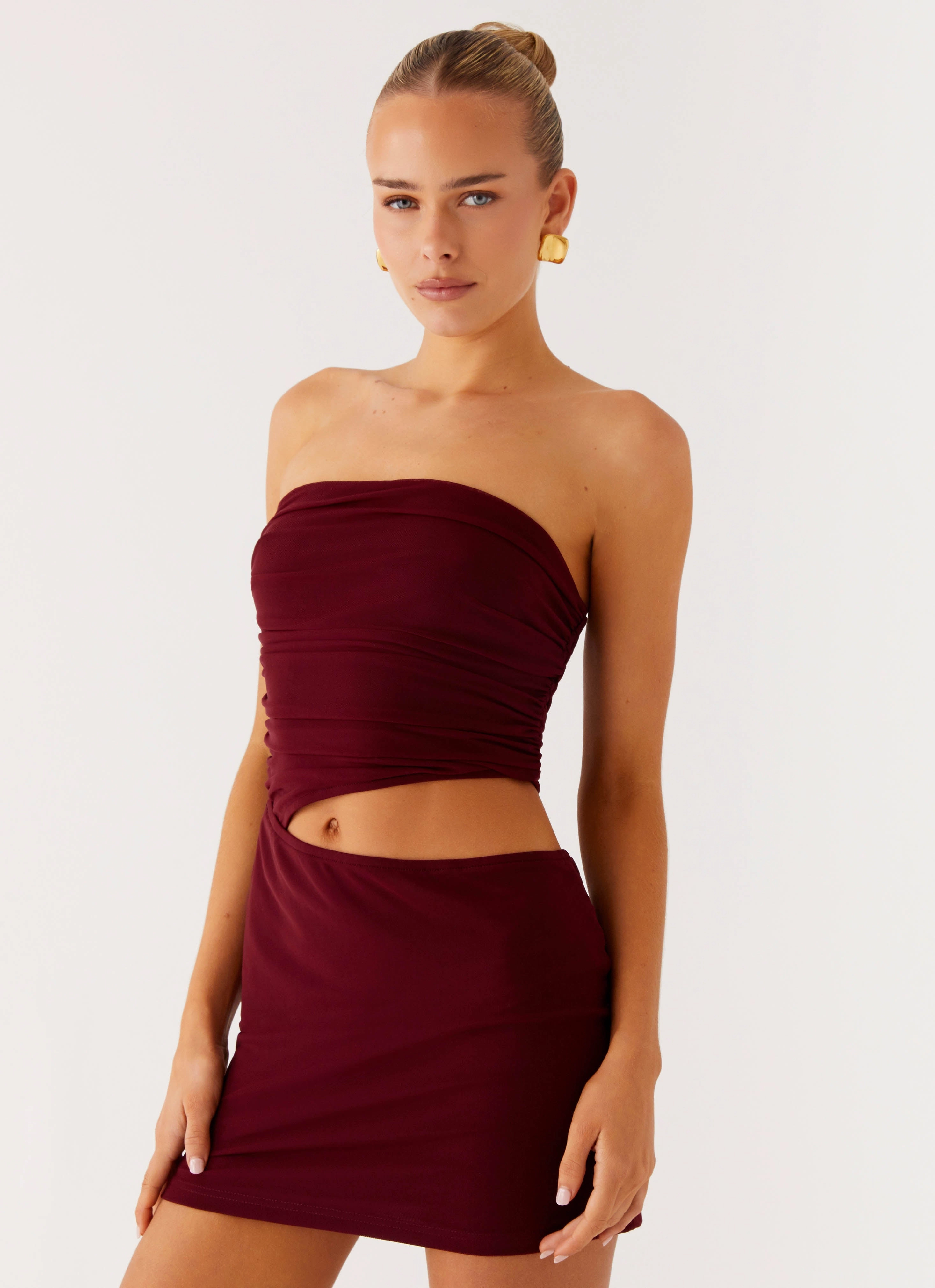 Chill Base Subtle Fit Last Heartbreak Mini Dress - Burgundy