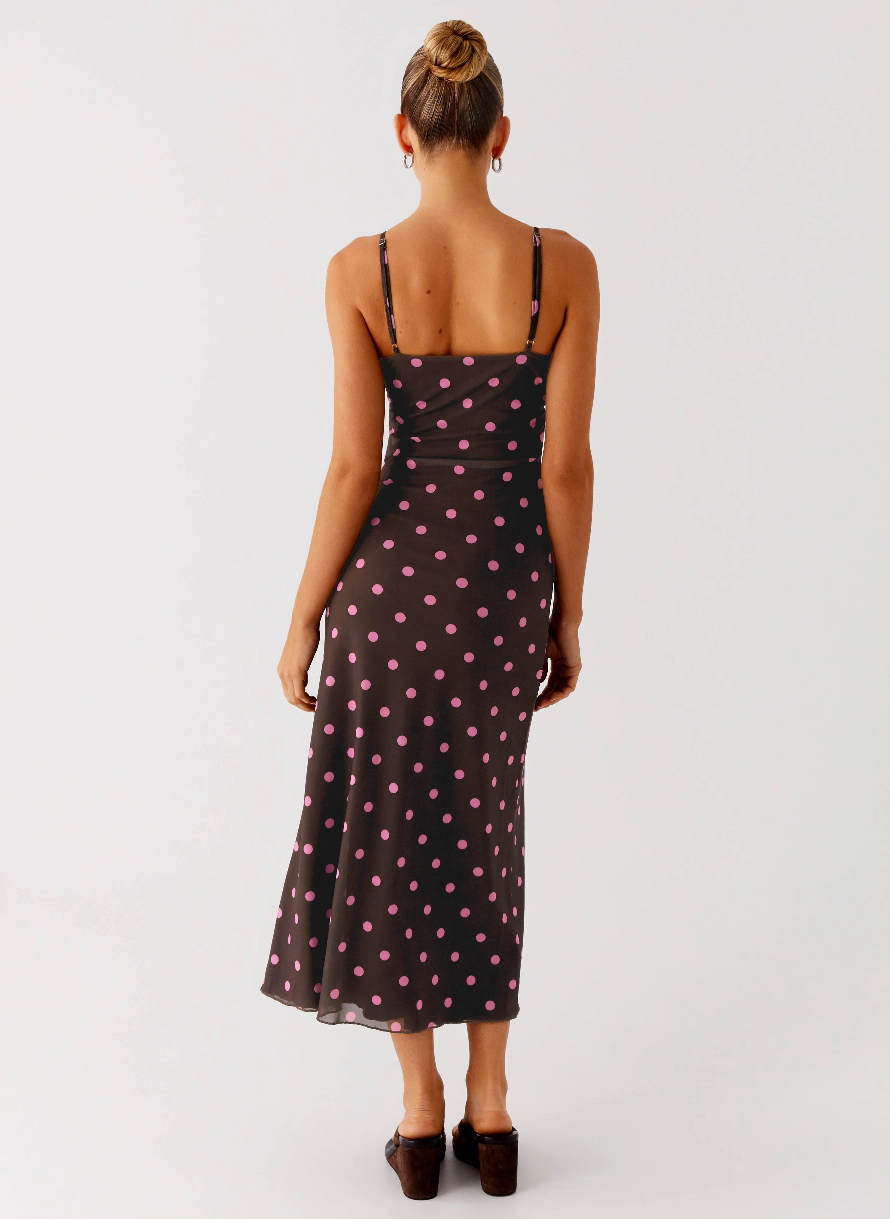Latto Midi Dress - Chocolate Strawberry Dot Street Casual