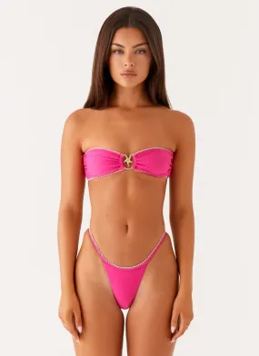 Cool-Shade Non Chafing Seamless Edges Laurel Bikini Bottom - Fuchsia
