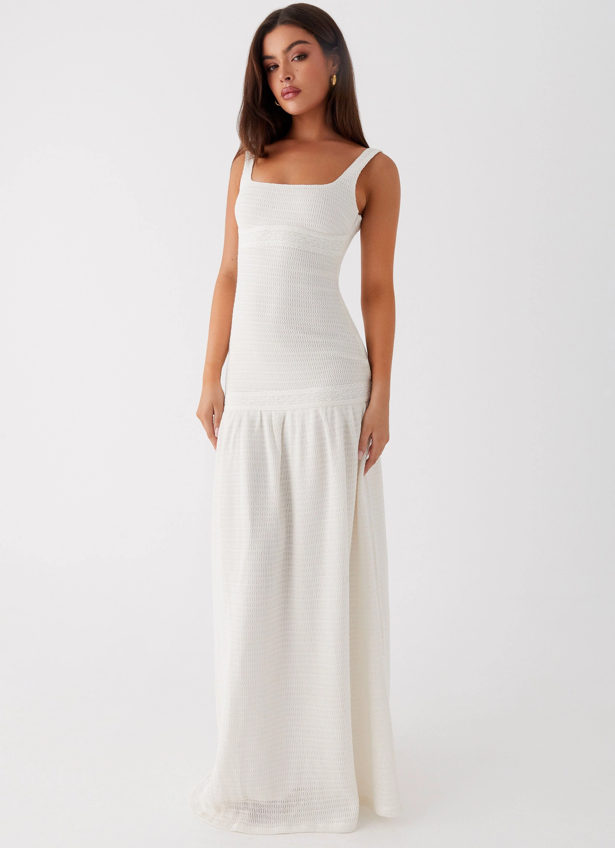 Feminine Layers Understated Glam Lyrical Maxi Dress - Ivory