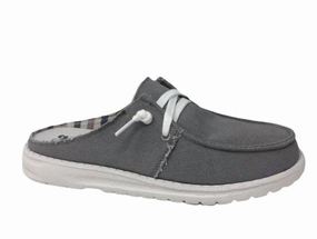 Layla Mule Sneakers In Grey No-Slip Grip Flexible Material