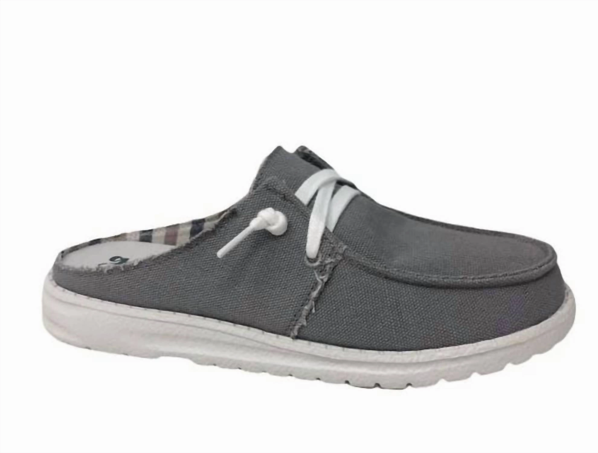 Layla Mule Sneakers In Grey No-Slip Grip Flexible Material