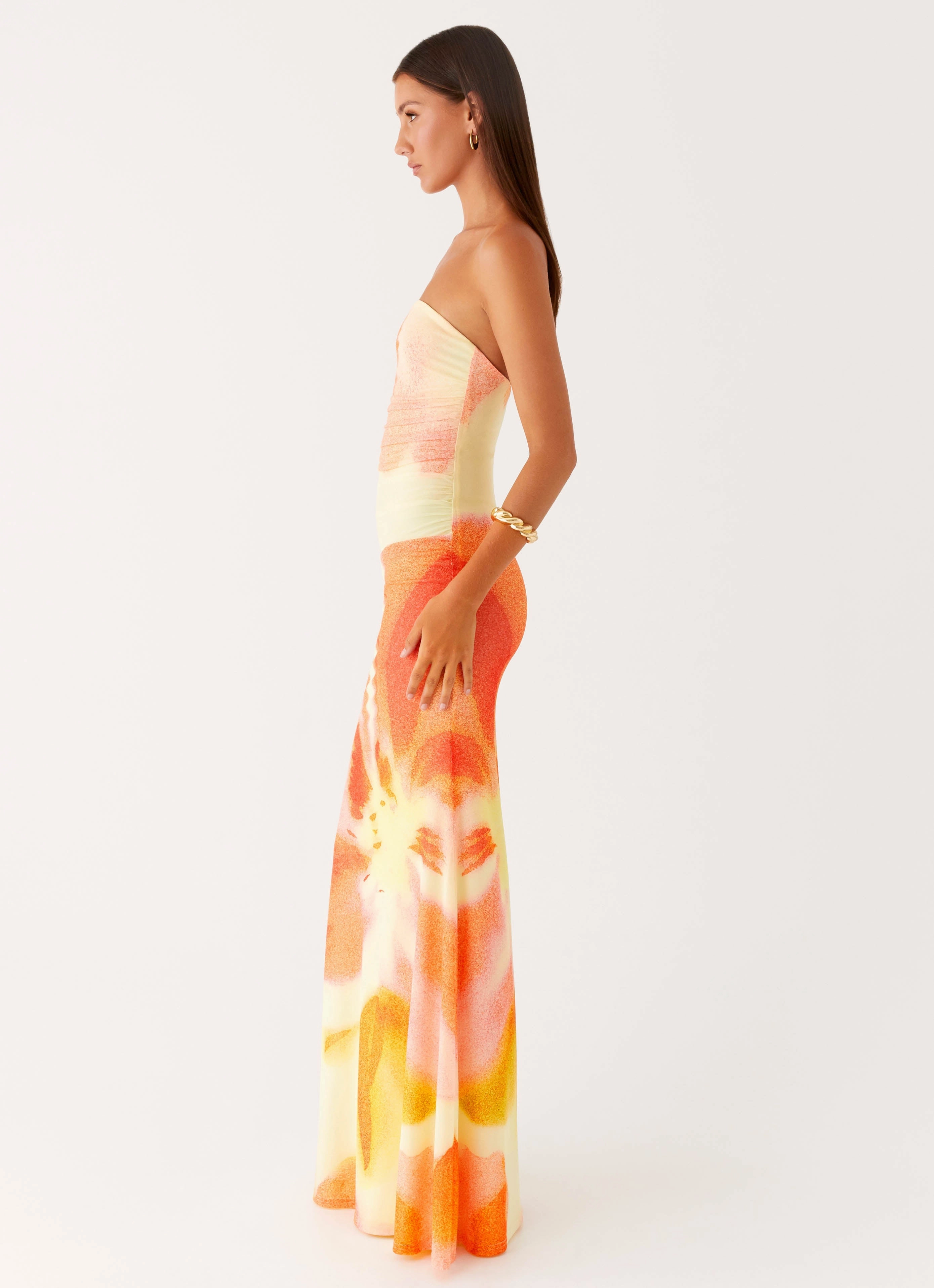 Iroha Strapless Maxi Dress - Mimosa Blossom Youthful Mood