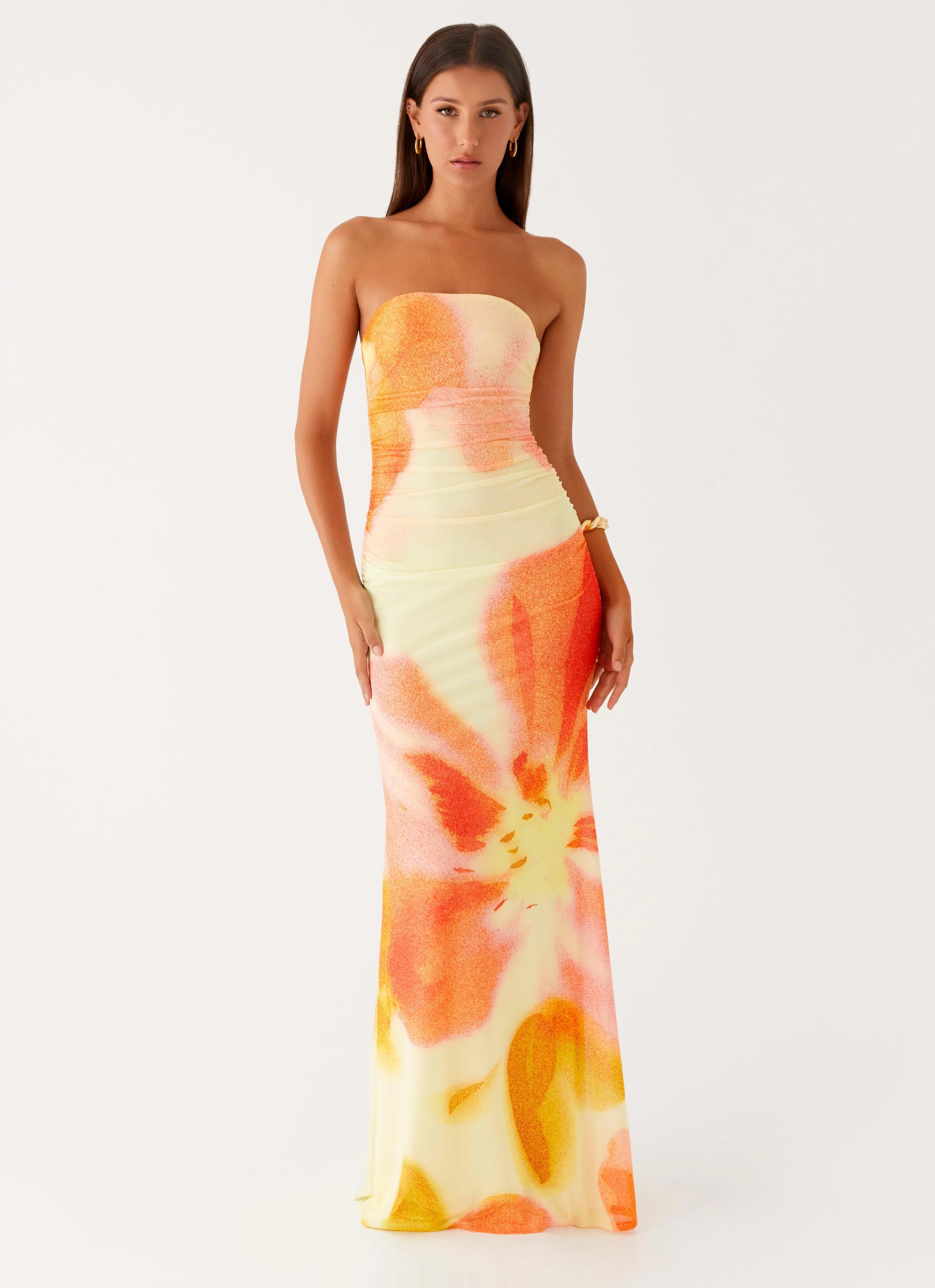 Iroha Strapless Maxi Dress - Mimosa Blossom Perfect Fit Look Jewel-Tone