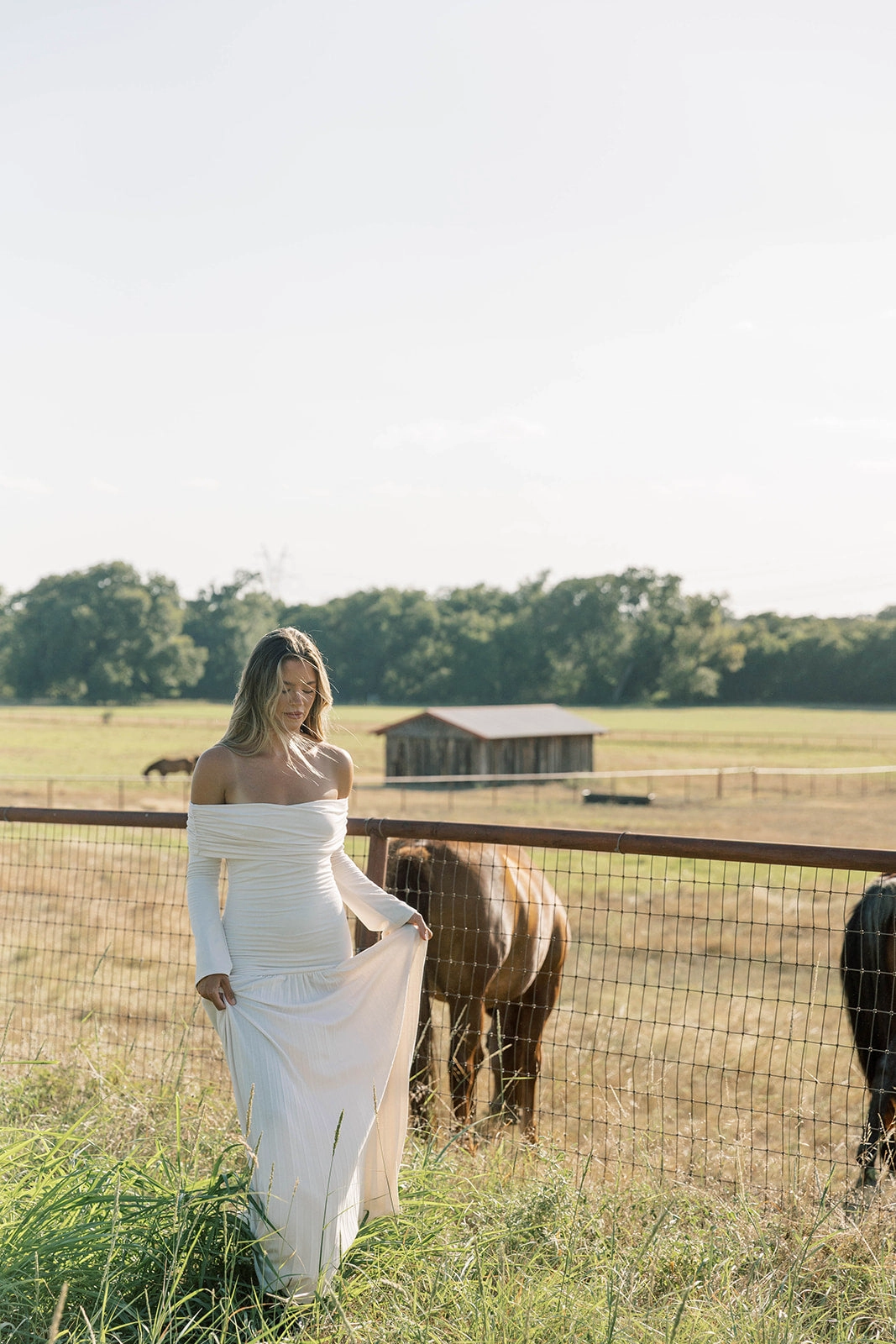 Lennox Long Sleeve Maxi Dress in Ivory Summer Friendly Collared
