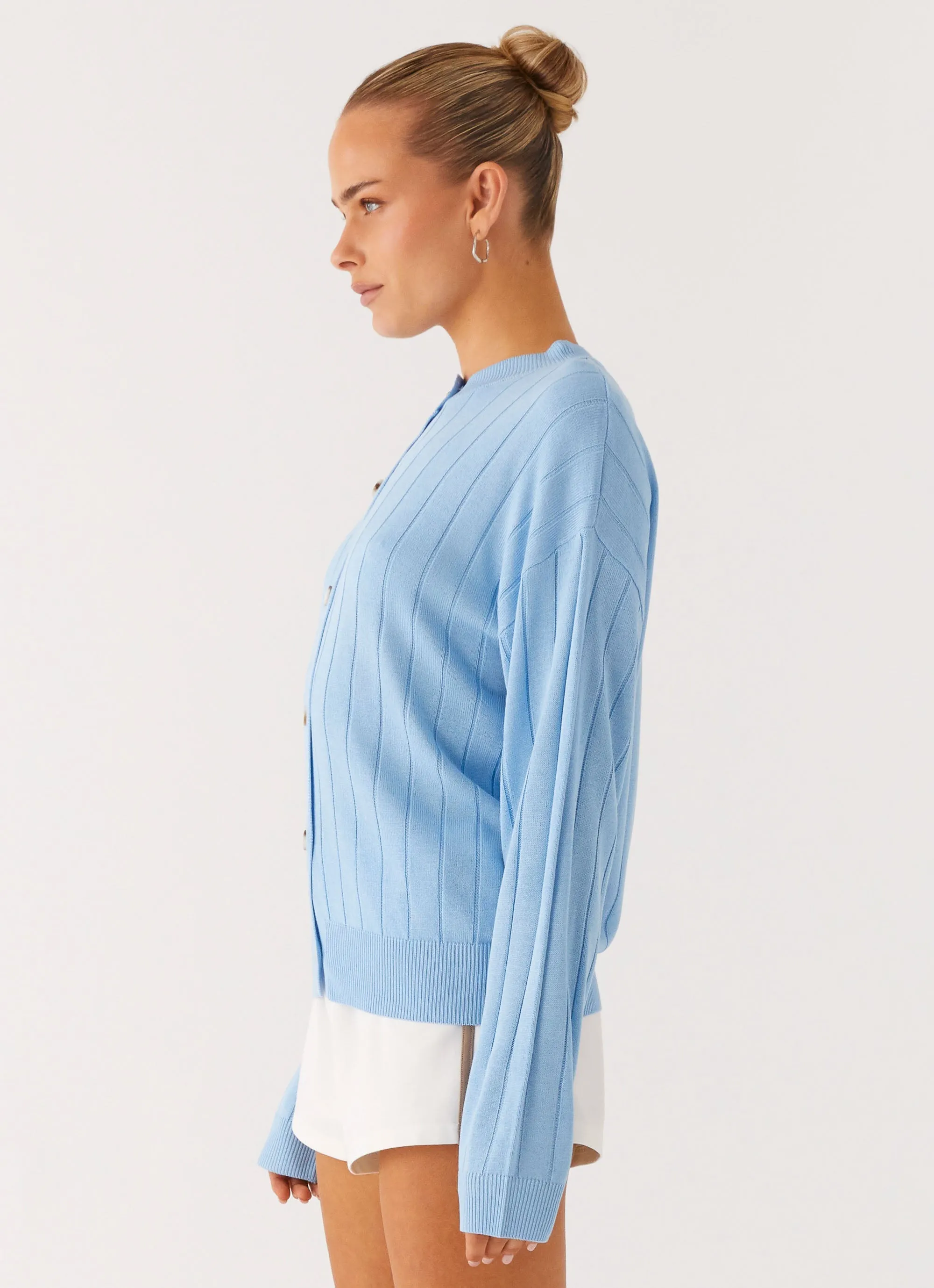 Leo Oversized Cardigan - Sky Blue students Fast Dry