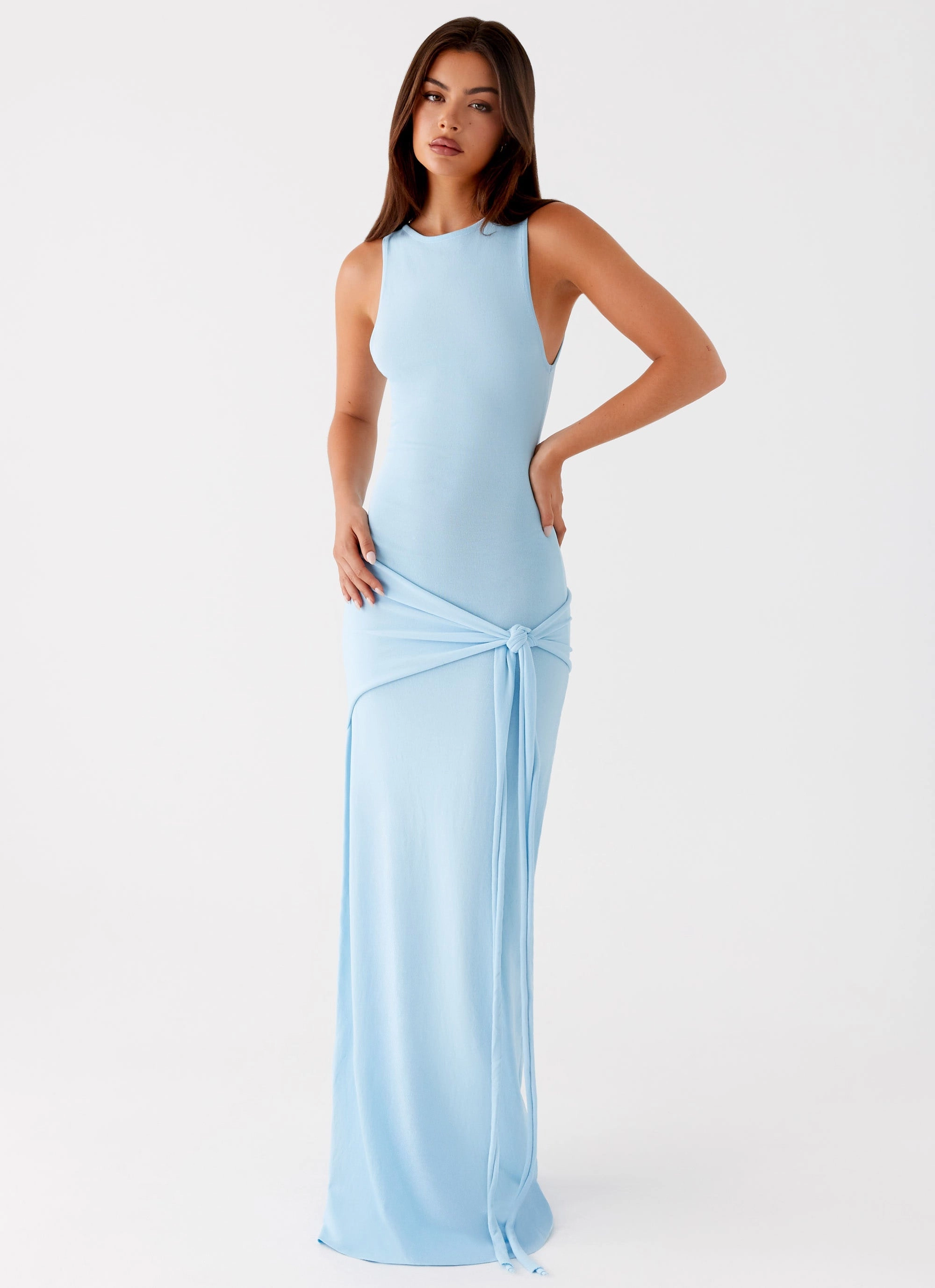 Leona Maxi Dress - Turquoise Comfort Layer Wear Cut-Out-Detail
