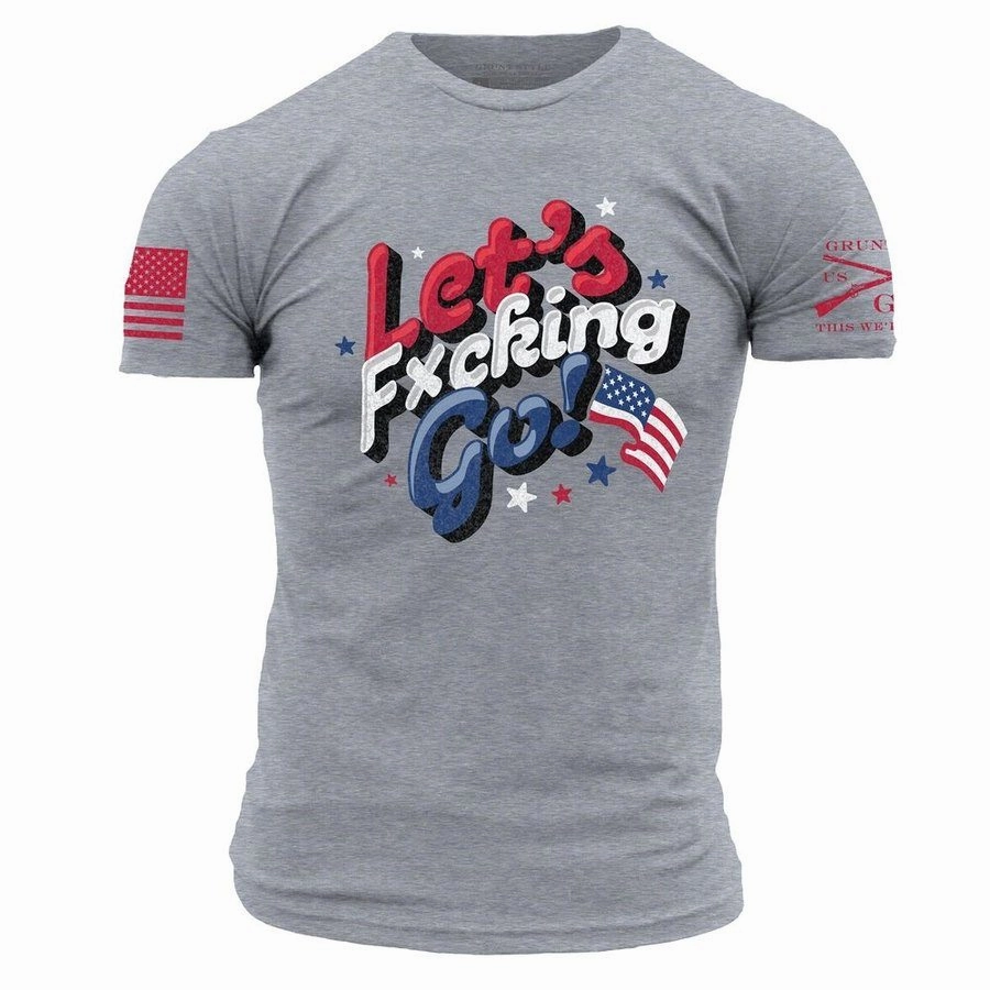 Let's F*cking Go T-Shirt - Dark Heather Gray Trendy Layering Eye-Catching