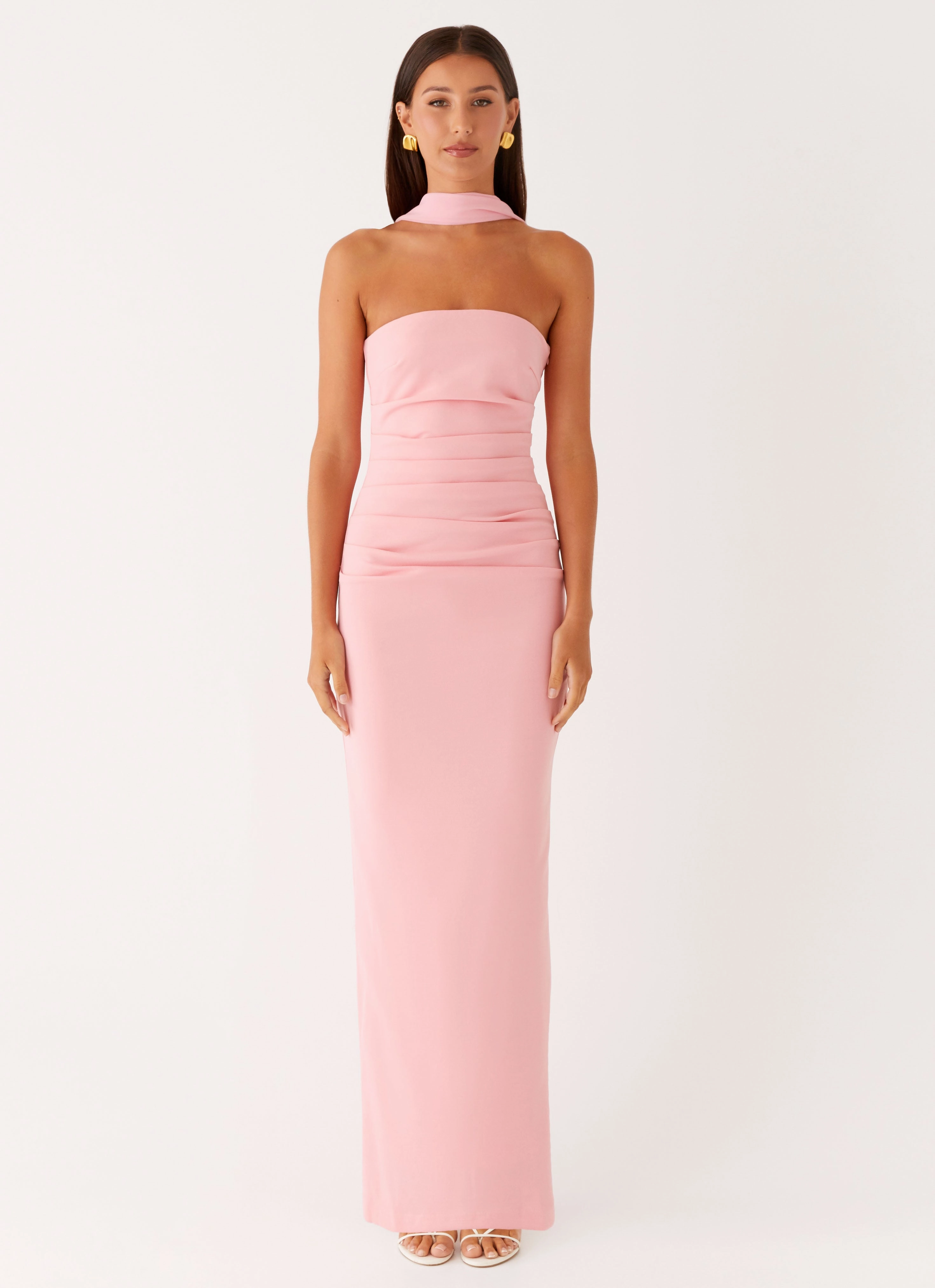 Libra Maxi Dress - Pink Delicate Details