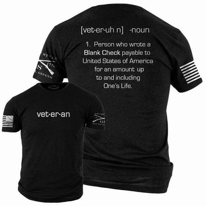 Blank Check Veteran T-Shirt - Black Functional Wearable