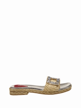 Strass Buckle Raffia Espa Mule 25 foam sole Natural Fiber Construction