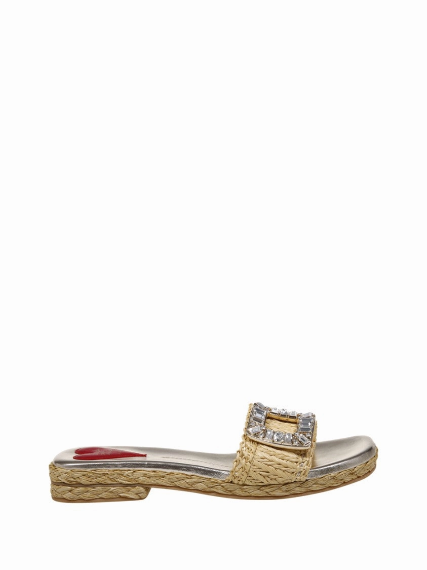 Strass Buckle Raffia Espa Mule 25 Effortless Step