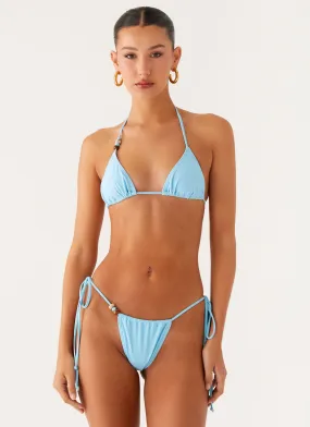 Liona Bead Bikini Bottoms - Turquoise Back Coverage Design Glamorous Style