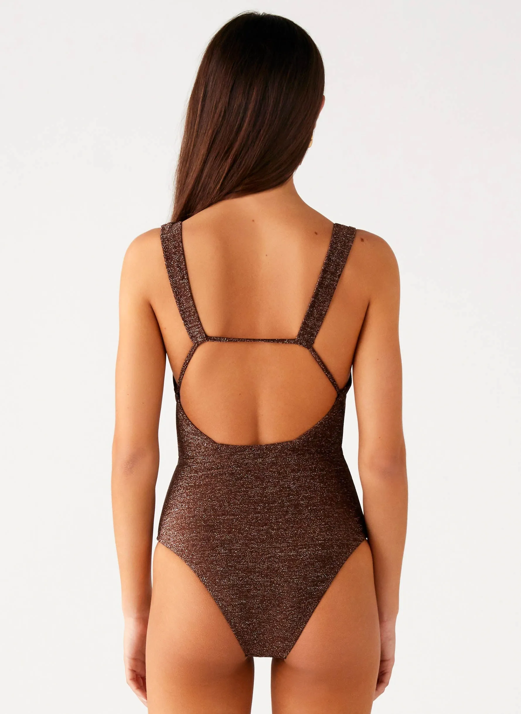 Ocean Getaway Figure Enhancing Drifter One Piece Swimsuit - Chocolate