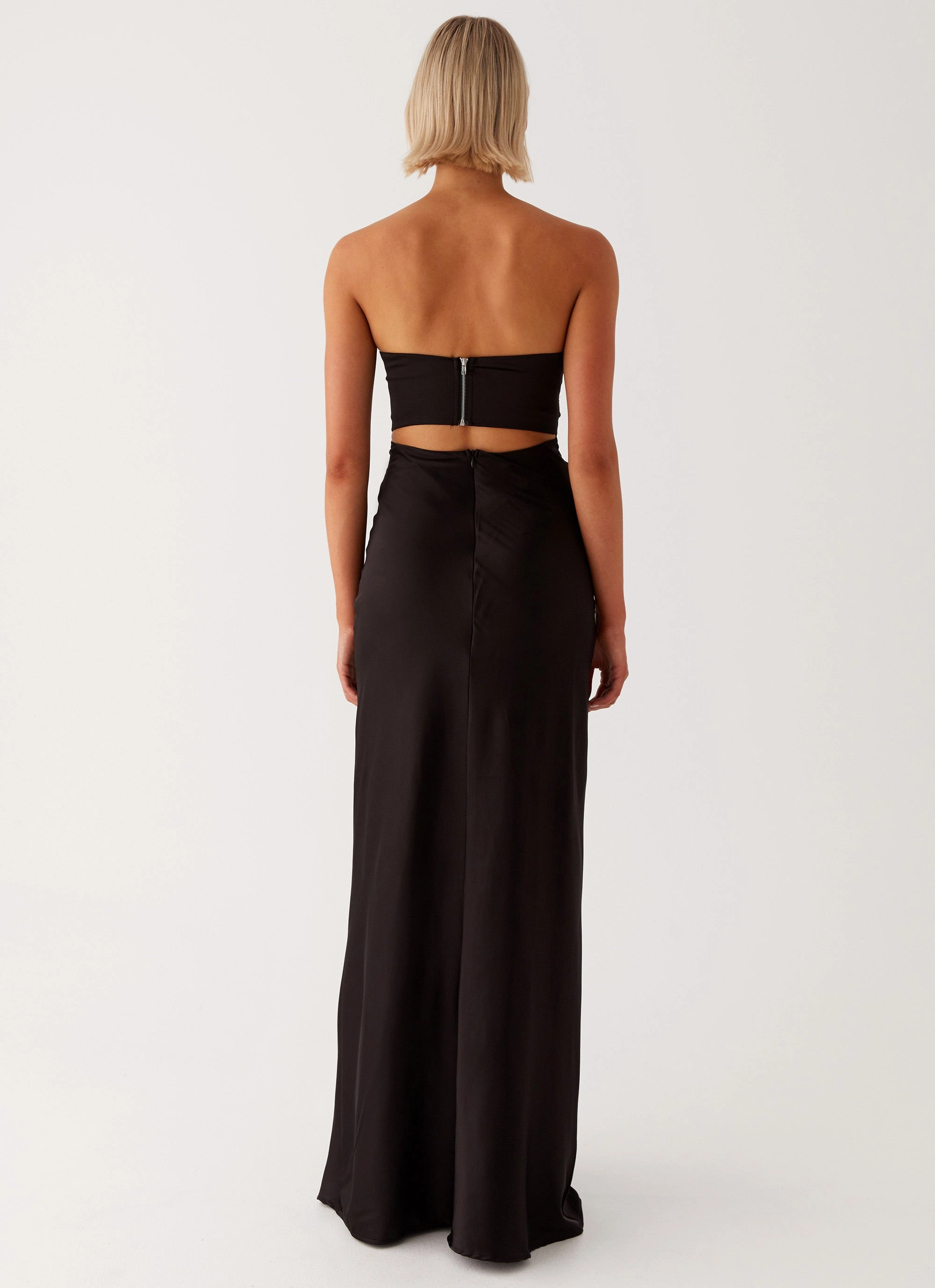 Tianna Strapless Maxi Dress - Black Soft cotton blend dress
