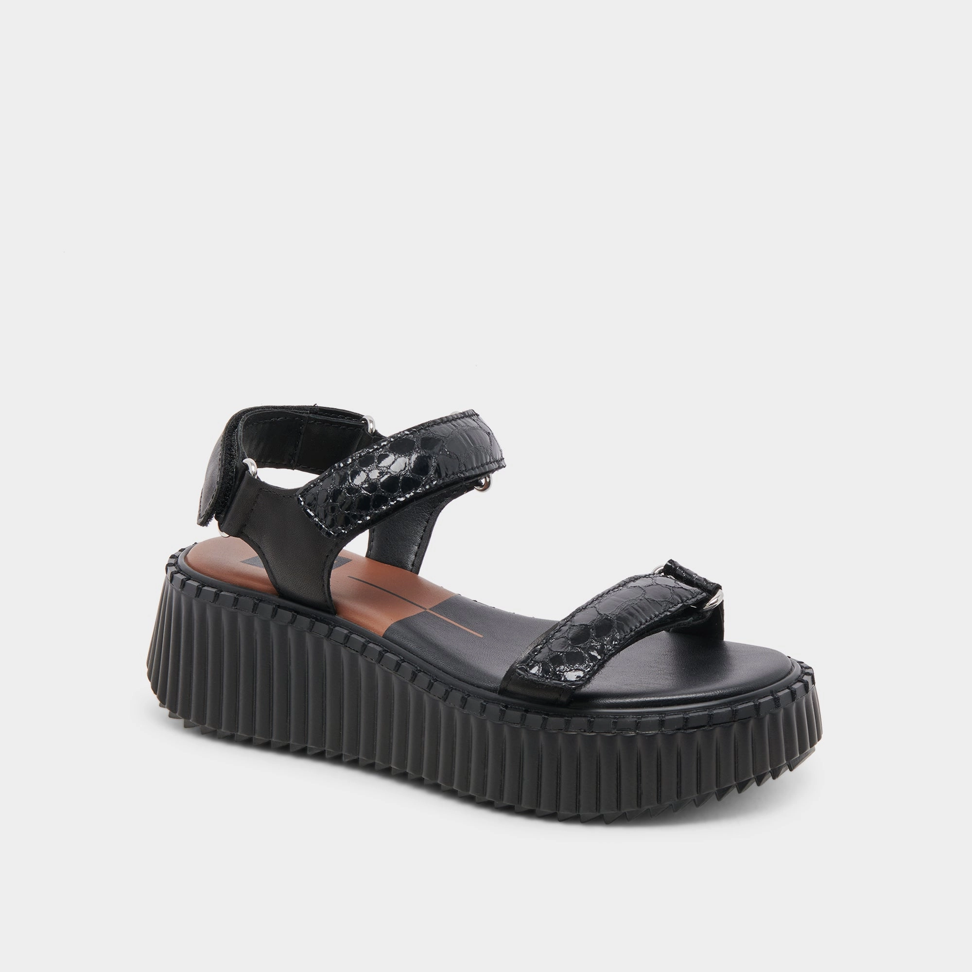 Foam material High Efficiency Dolce Vita Debra Sandals in Midnight Embossed Leather