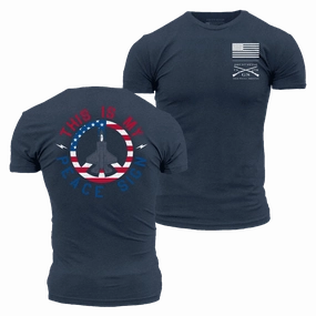 City Smart Look Casual Comfort This Is My Peace Sign T-Shirt - Midnight Navy