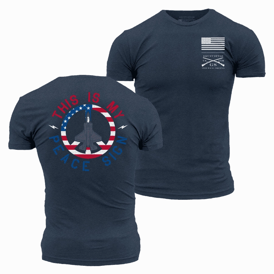 Non Toxic Materials This Is My Peace Sign T-Shirt - Midnight Navy