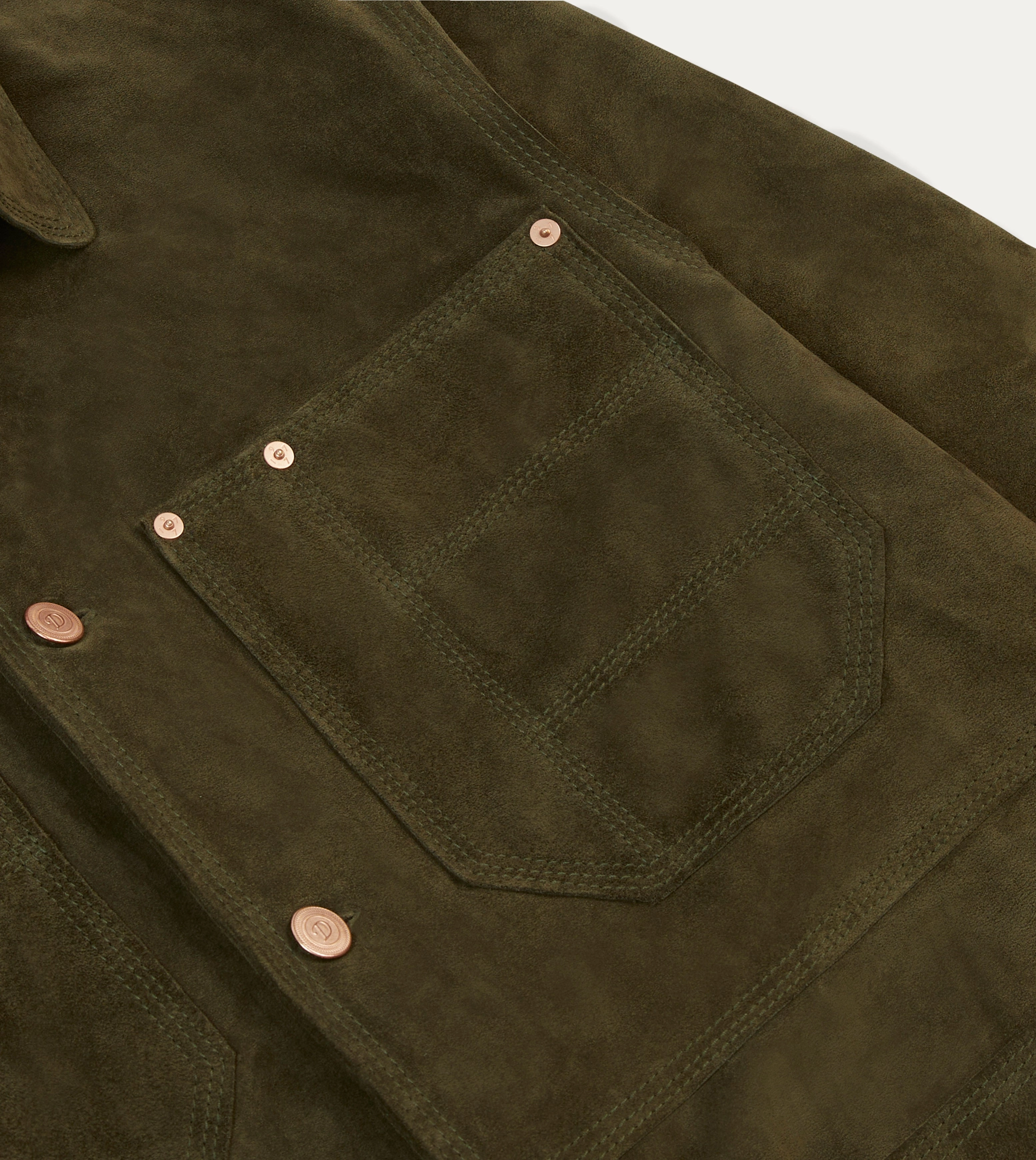 Olive Suede Welder Jacket suitable for anniversaries Street Vibe