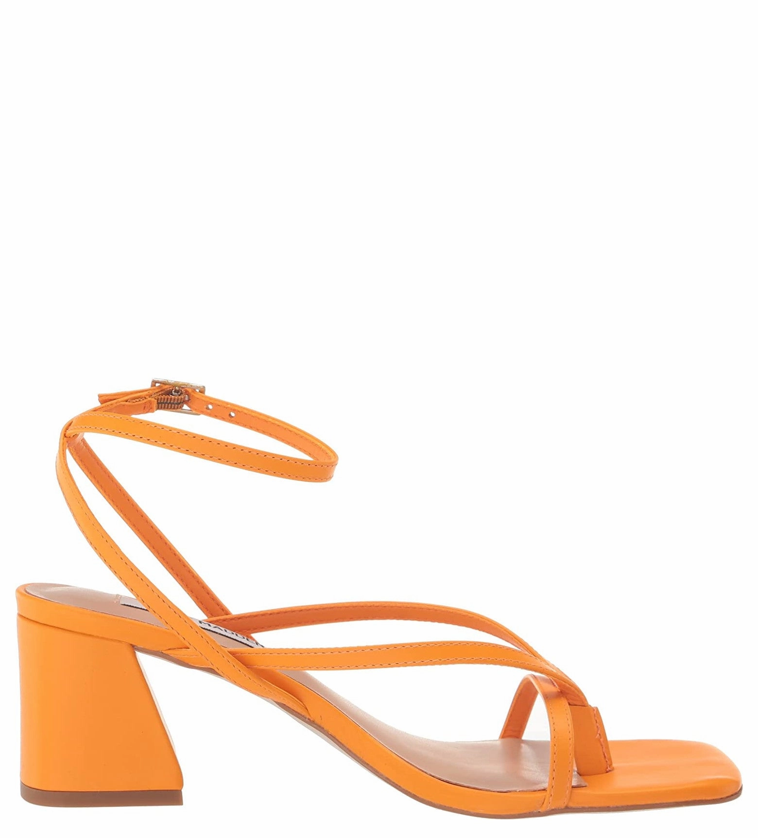 Steve Madden Alaina Sandal in Orange Leather Outdoor Relax Fit