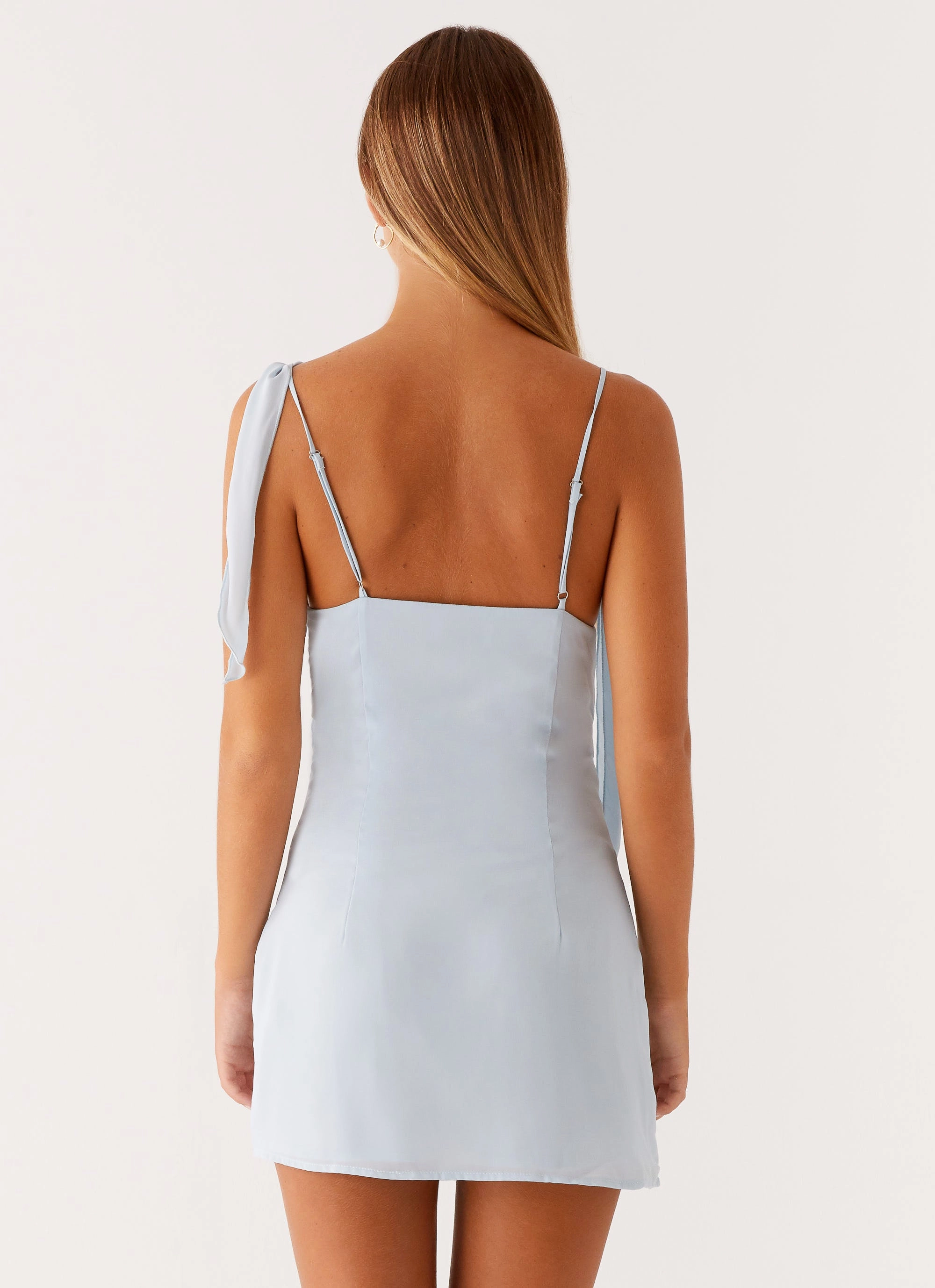 Lily Beaded Mini Dress - Pastel Blue Balanced Tones