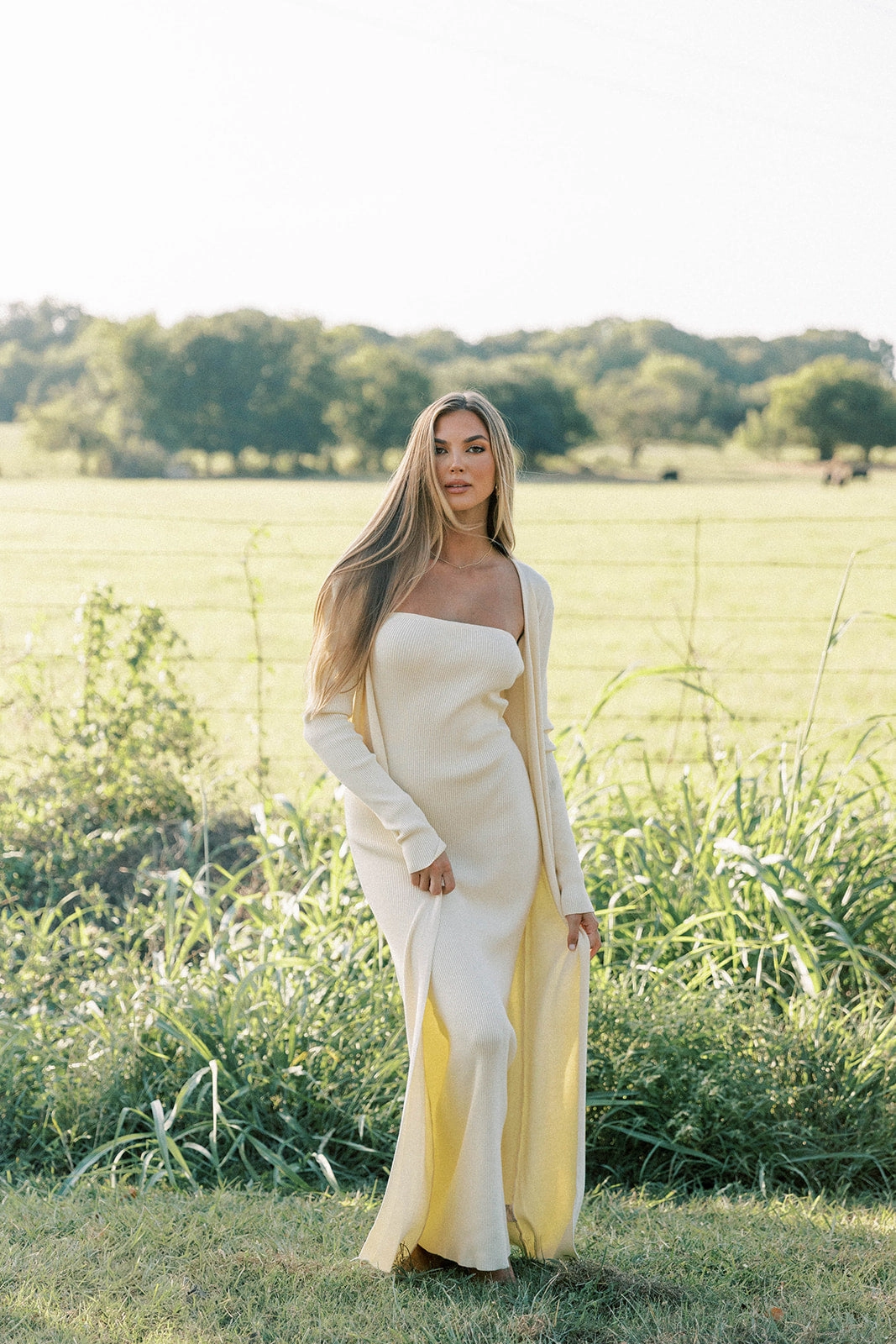 Lina Two Piece Dress Set in Butter Yellow - Bump Friendly Smart Layering Light Wear