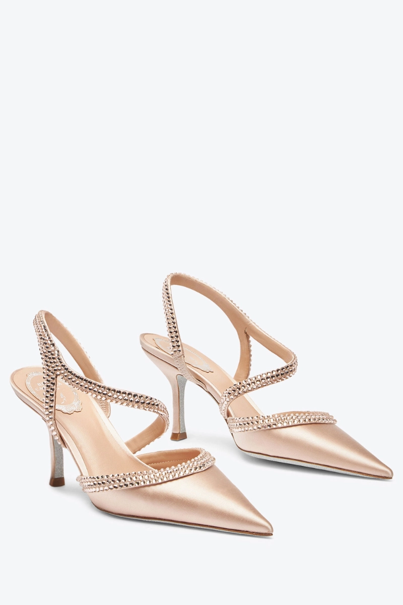Lisa Crystal Slingback Vintage Pumps