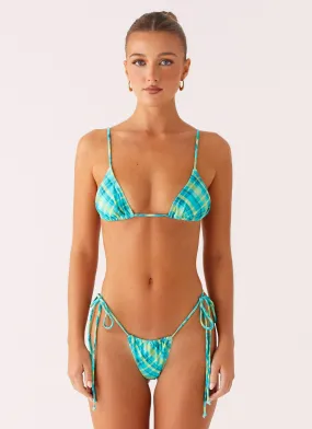 Lissy Bikini Bottoms - Green Check Seamless Comfort