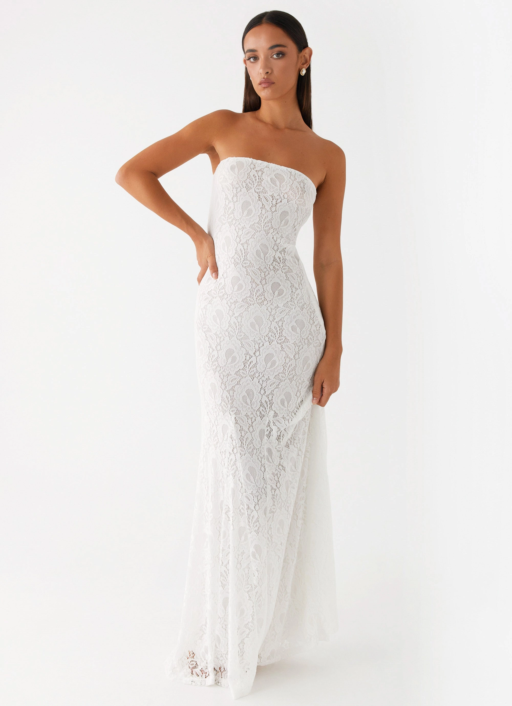 Subtle Charm Lolita Lace Maxi Dress - Ivory