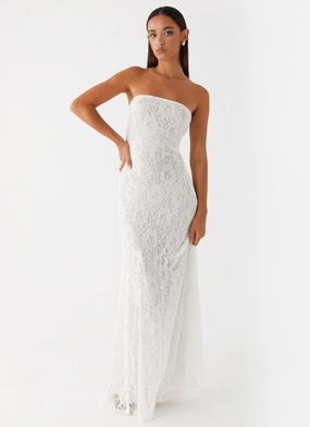 Subtle Charm Lolita Lace Maxi Dress - Ivory