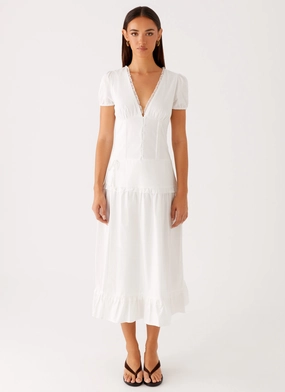 London Midi Dress - White All Gender