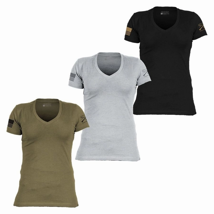 Fit Flex Basic T-Shirt Women's V-Necks 3-Pack