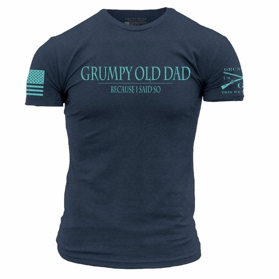 Grumpy Old Dad T-Shirt - Midnight Navy Gym workout AllDay Comfort