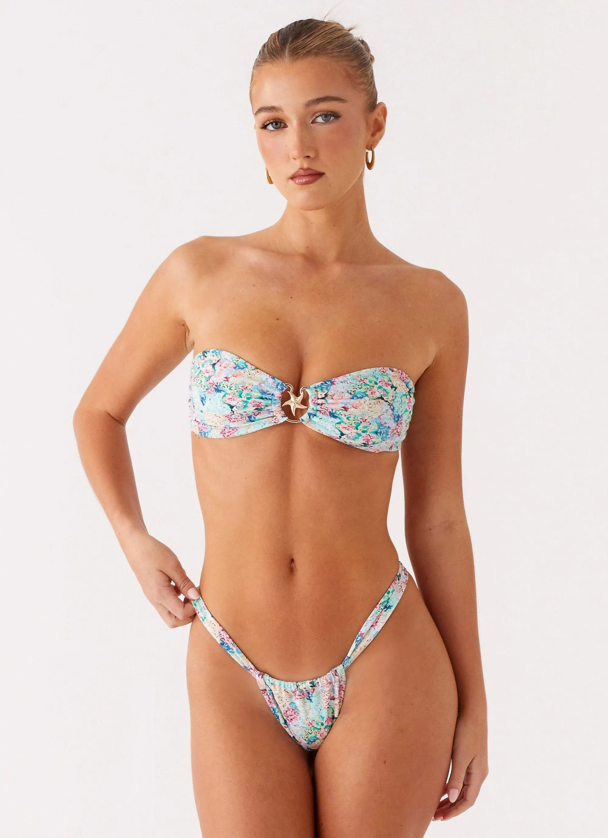 Lory Strapless Bikini Top - Santorini Floral Fashion Trends Secure Hold