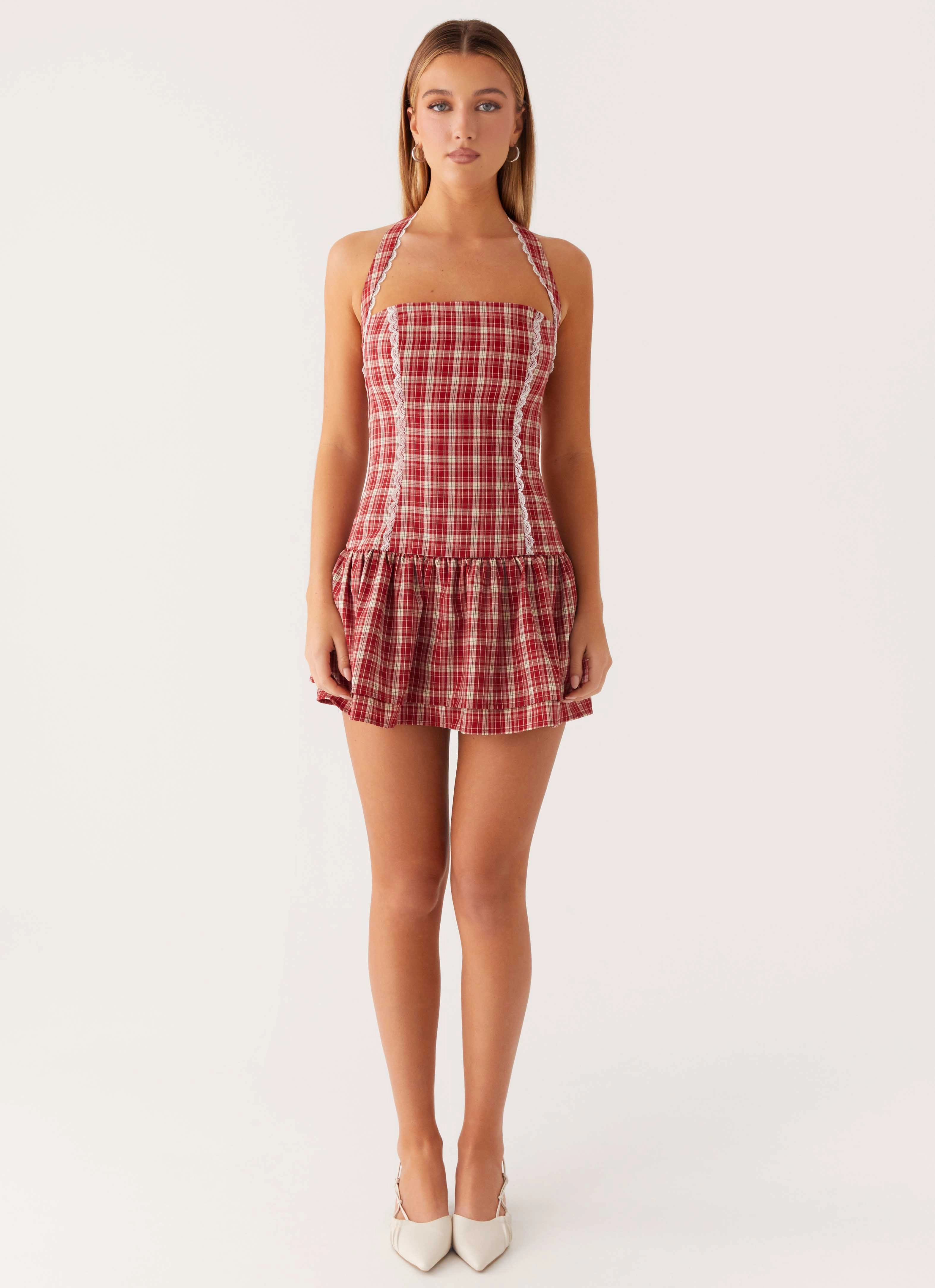 Lotus Dream Mini Dress - Ruby Check Relax Piece