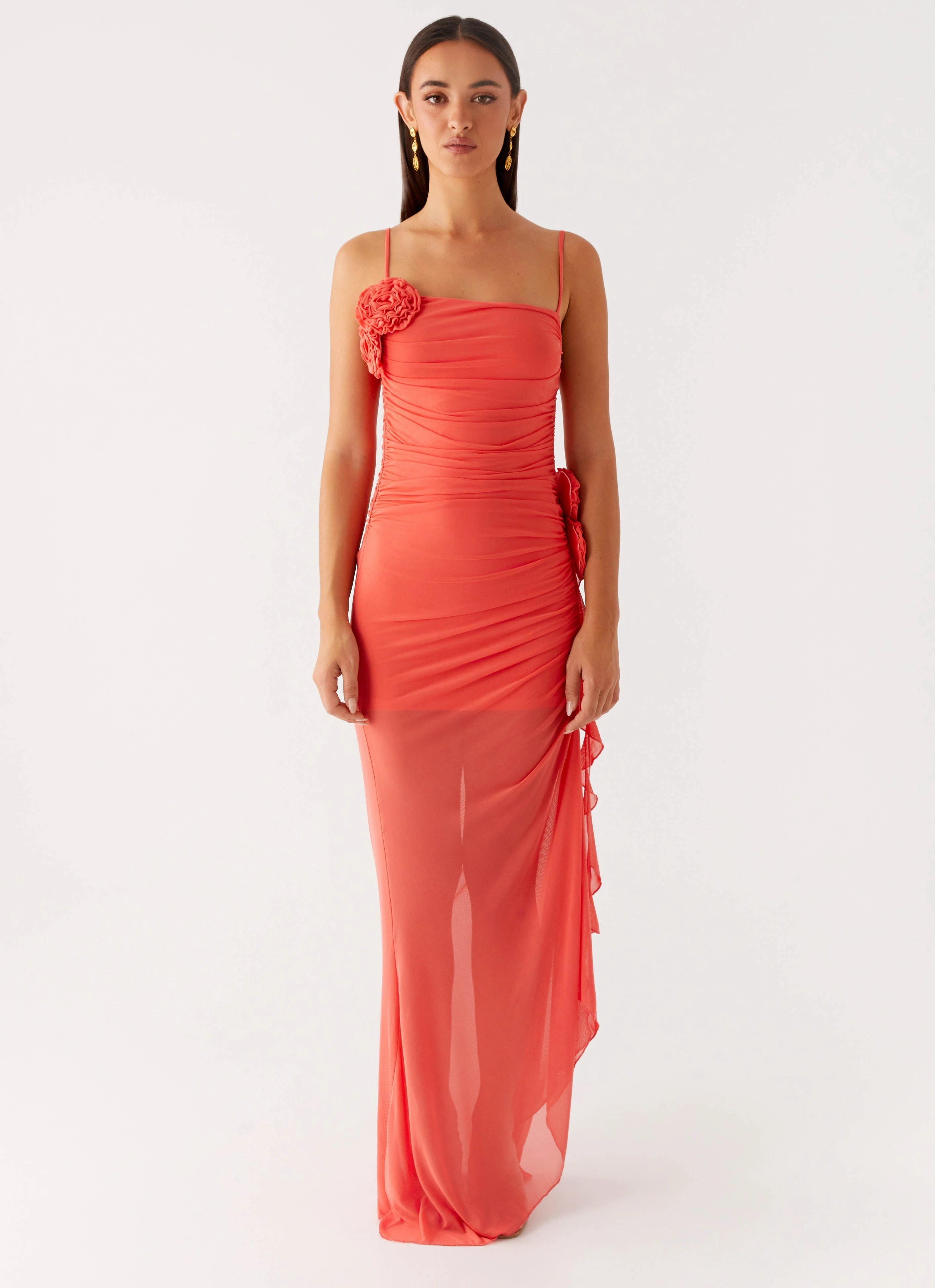 Louana Maxi Dress - Coral Evening Look